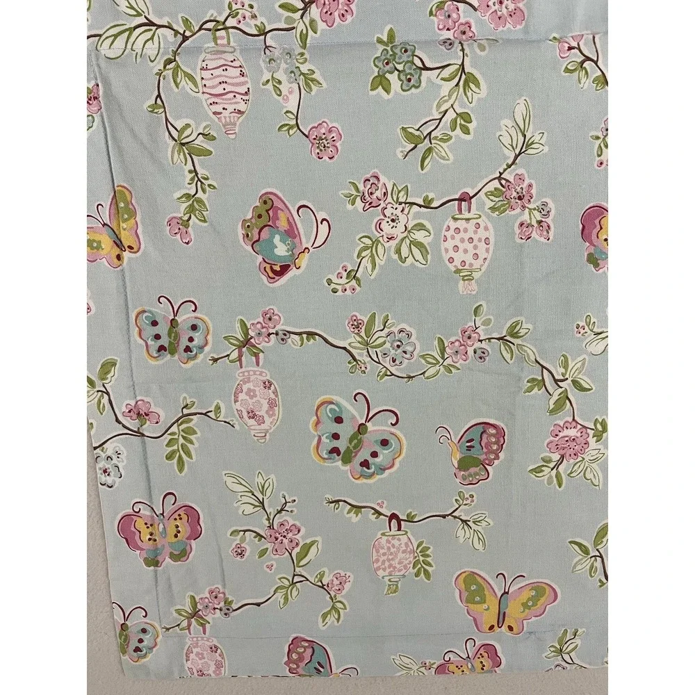Pottery Barn Kids Leela Standard Sham Sky Blue Floral Butterfly Cotton ONE Flaws